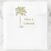 Vintag aussehender Kokospalmenbaum Quadratischer Aufkleber (Tasche)