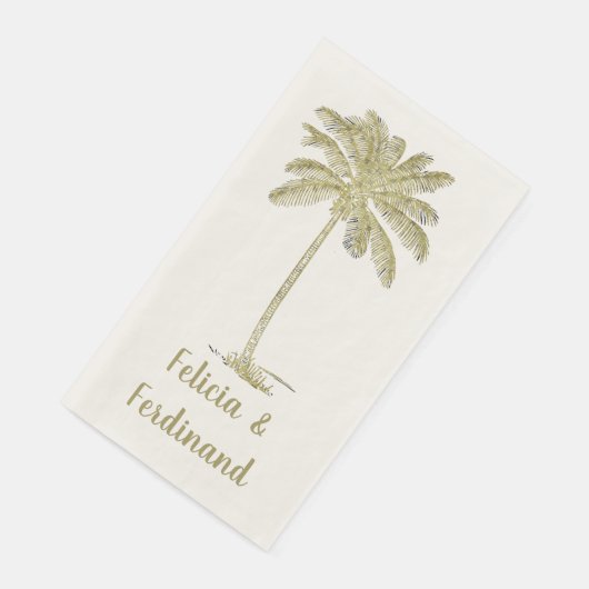 Vintag aussehender Kokospalmenbaum Serviette (Ecke)