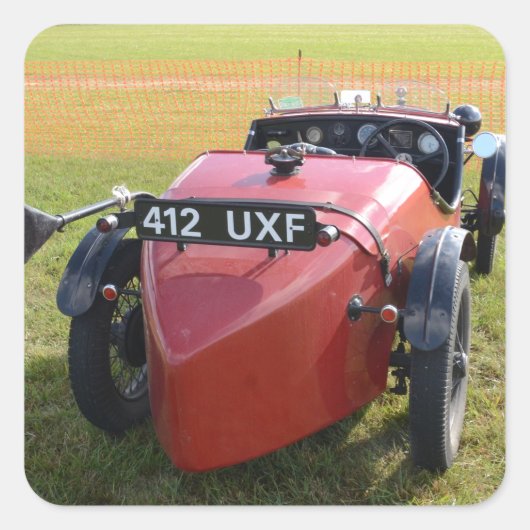 Vintag Austin 7 Sportscar Quadratischer Aufkleber (Vorderseite)