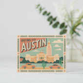 Vintag Austin Postkarte | Grüße aus Austin (Stehend Vorderseite)