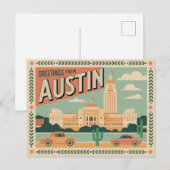 Vintag Austin Postkarte | Grüße aus Austin (Vorne/Hinten)