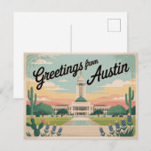 Vintag Austin Postkarte | Grüße aus Austin (Vorne/Hinten)