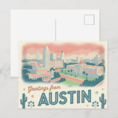 Vintag Austin Postkarte | Grüße aus Austin (Vorne/Hinten)