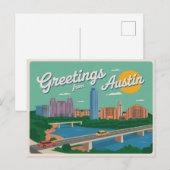Vintag Austin Postkarte | Grüße aus Austin (Vorne/Hinten)