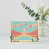 Vintag Austin Postkarte | Grüße aus Austin (Stehend Vorderseite)