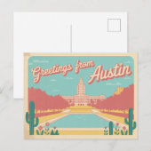 Vintag Austin Postkarte | Grüße aus Austin (Vorne/Hinten)