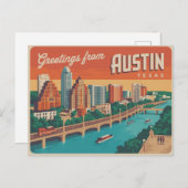 Vintag Austin Postkarte | Grüße aus Austin (Vorne/Hinten)