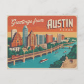 Vintag Austin Postkarte | Grüße aus Austin (Vorderseite)