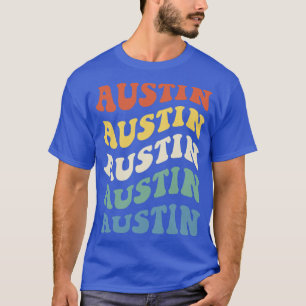 Vintag Austin Texas Hippie Retro Wavy Text T-Shirt