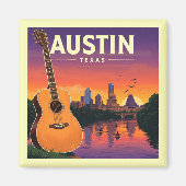 Vintag Austin Texas Magnet (Vorne)