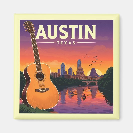 Vintag Austin Texas Magnet (Vorne)