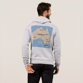 Vintag Australia Map Hoodie | Retro Australian Ba (Schwarz voll)