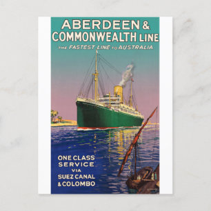 VINTAG AUSTRALIEN OCEAN LINER REISE POSTCARD POSTKARTE