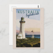 Vintag Australien Point senkrecht Leuchtturm Postkarte (Vorne/Hinten)