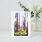 Vintag Australien Reiseplakat Postkarte (Stehend Vorderseite)