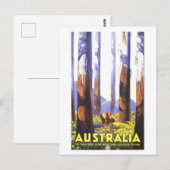 Vintag Australien Reiseplakat Postkarte (Vorne/Hinten)