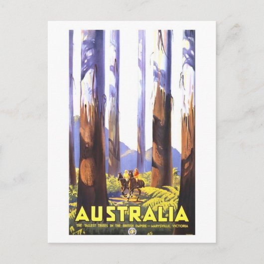 Vintag Australien Reiseplakat Postkarte (Vorderseite)