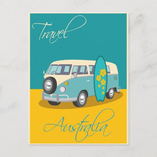 Vintag Australien Reiseplakat Postkarte (Vorderseite)