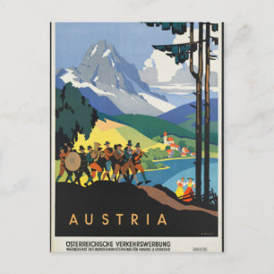 Vintag - Austria Travel Poster Postkarte