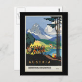 Vintag - Austria Travel Poster Postkarte (Vorne/Hinten)