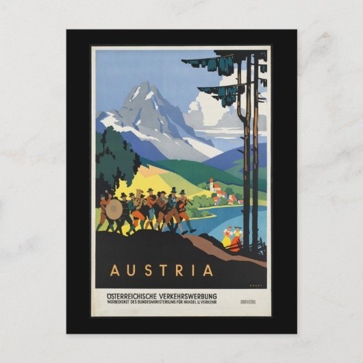 Vintag - Austria Travel Poster Postkarte (Vorderseite)
