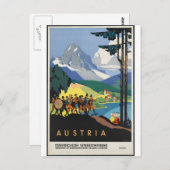 Vintag - Austria Travel Poster Postkarte (Vorne/Hinten)