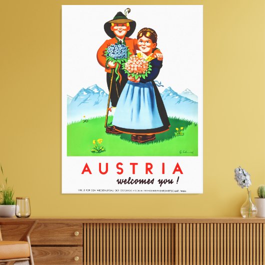 Vintag Austria Travel Poster Retro Leinwanddruck (Insitu (Wohnzimmer))