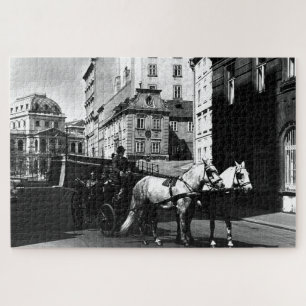 Vintag Austria Vienna Dreimaderlhaus Fiaker Puzzle