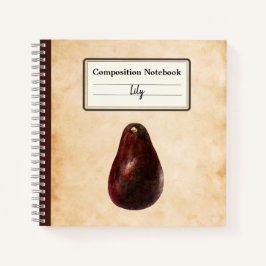 Vintag Avocado Illustration Personalisiert Comp Notizblock