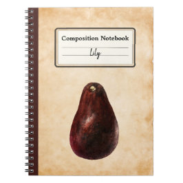 Vintag Avocado Illustration Personalisiert Comp Notizblock