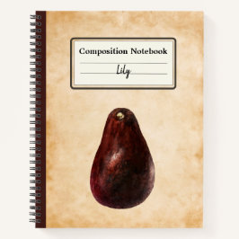 Vintag Avocado Illustration Personalisiert Comp Notizblock