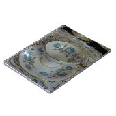 Vintag Aynsley Blue Rose Tea Cup Notebook Notizblock (Linke Seite)