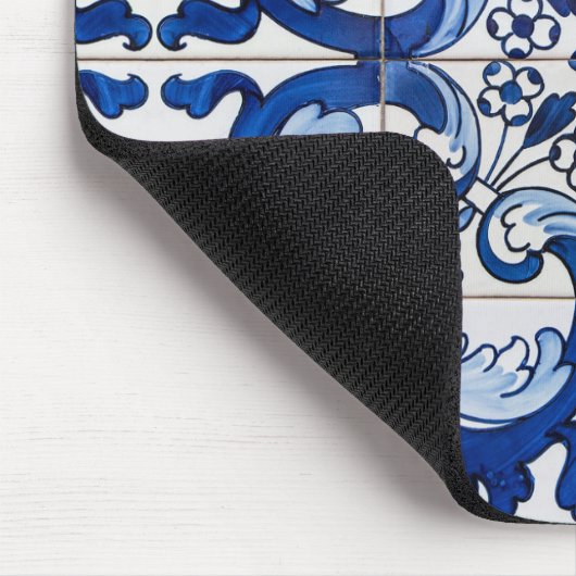 Vintag Azulejo Tile Pattern Mousepad (Ecke)