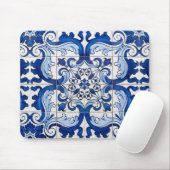 Vintag Azulejo Tile Pattern Mousepad (Mit Mouse)