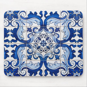 Vintag Azulejo Tile Pattern Mousepad