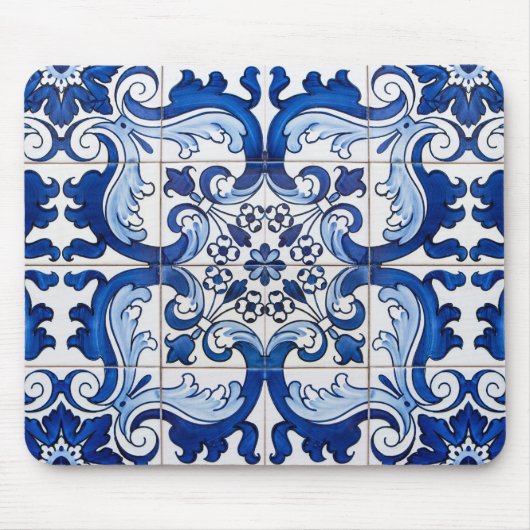 Vintag Azulejo Tile Pattern Mousepad (Vorne)