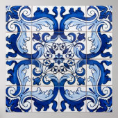 Vintag Azulejo Tile Pattern Poster (Vorne)