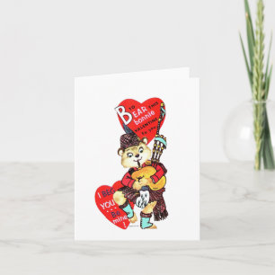 Vintag B ist für Bear Valentine Karte