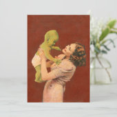 Vintag Baby Alien Invite Einladung (Stehend Vorderseite)