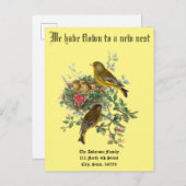 Vintag Baby Birds Nest Neue Zuhause Ankündigung (Vorne/Hinten)