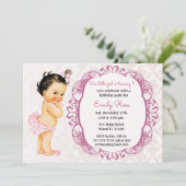 Vintag Baby Birthday Einladung (Stehend Vorderseite)