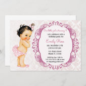 Vintag Baby Birthday Einladung (Vorne/Hinten)