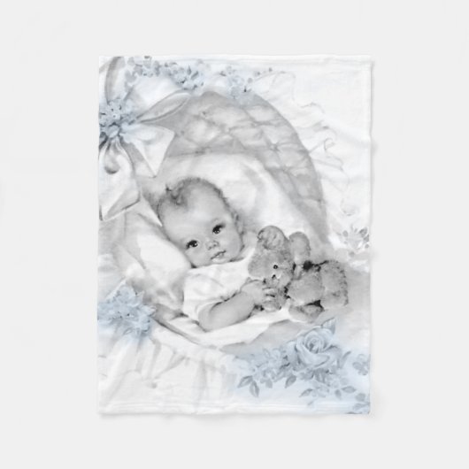 Vintag Baby Blue Baby Boy Blanket Fleecedecke (Vorderseite)
