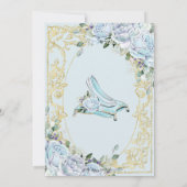 Vintag Baby Blue Rose Aschenputella Quinceañera Einladung (Rückseite)