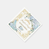 Vintag Baby Blue Rose Aschenputella Quinceanera Serviette (Ecke)