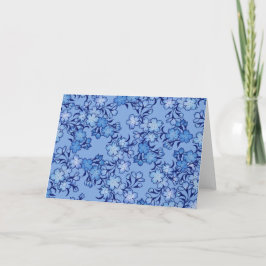 Vintag Baby Blue Spring Blume Muster Karte