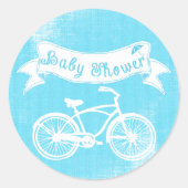 Vintag Baby Boy Bicycle Shower Sticker (Vorderseite)