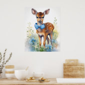 Vintag Baby Boy Deer 1 Poster (Küche)