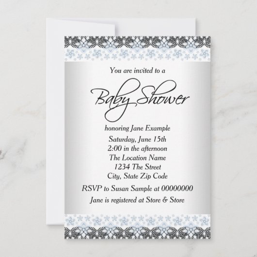 Vintag Baby Boy Dusche Einladung (Rückseite)