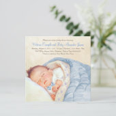 Vintag Baby Boy Dusche Einladung (Stehend Vorderseite)